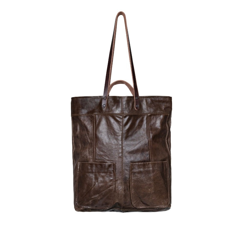 Tote - Flower - Brown