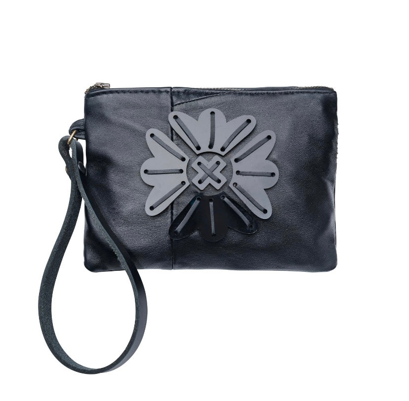 Clutch - Flower - Black