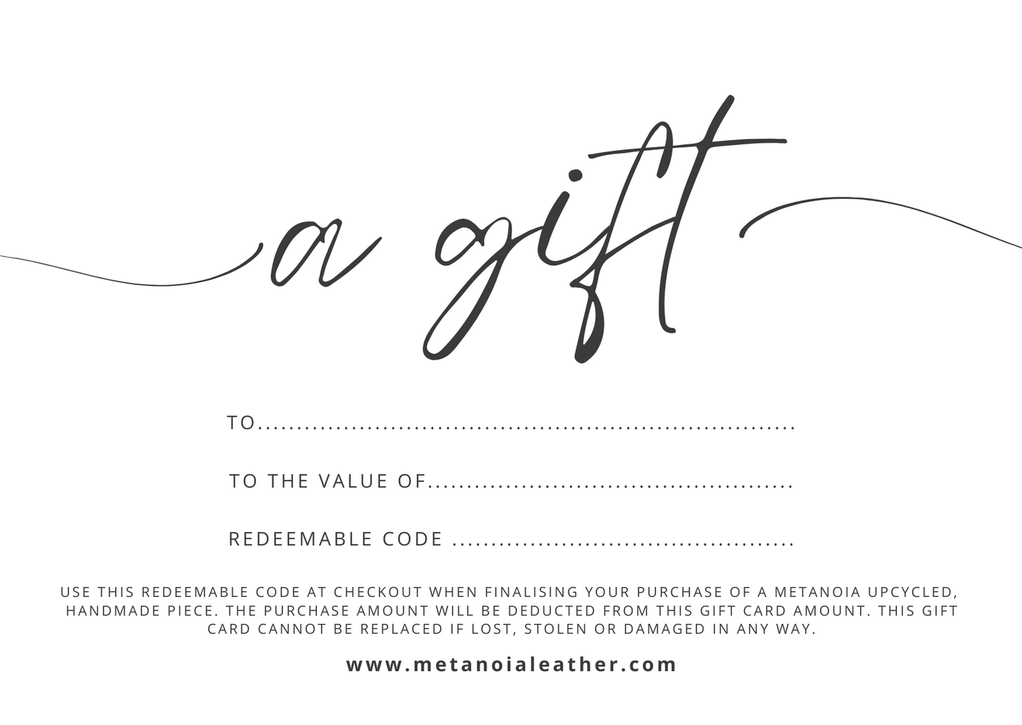 METANoIA GIFT CARD